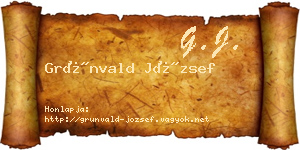 Grünvald József névjegykártya